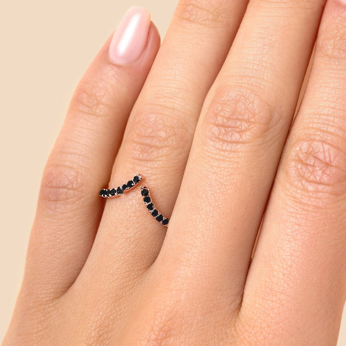 Adjustable Black Spinel Ring - Infinite — Modern Energy Lab product view
