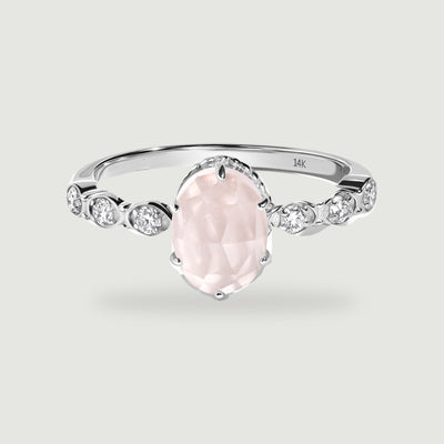 Kindness Arbor Rose Quartz Lab Diamond Ring
