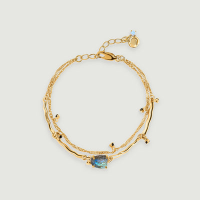 Transformation Cascade Labradorite Black Spinel Bracelet