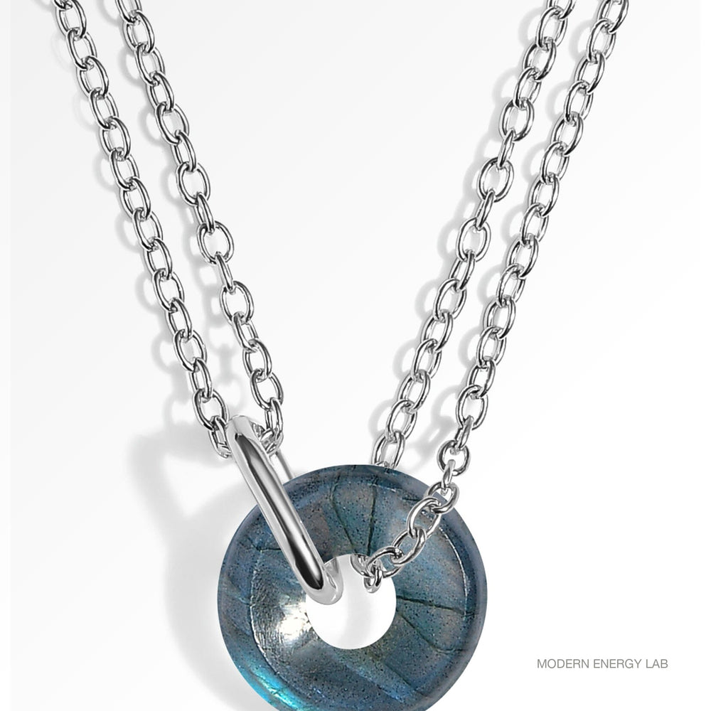 Orbit Labradorite Necklace in detail view