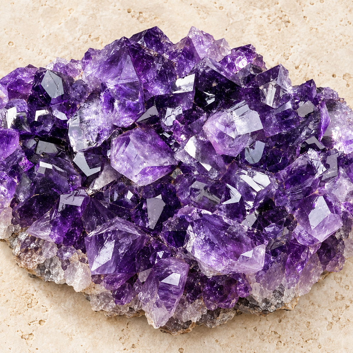 Purple crystal textures shown as an illustrative material reference.