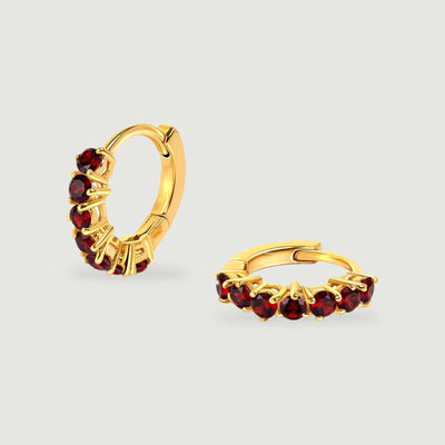Passion Red Thread Garnet Earrings