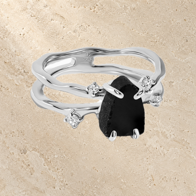 Stillwater Black Obsidian & White Sapphire Ring — Potential