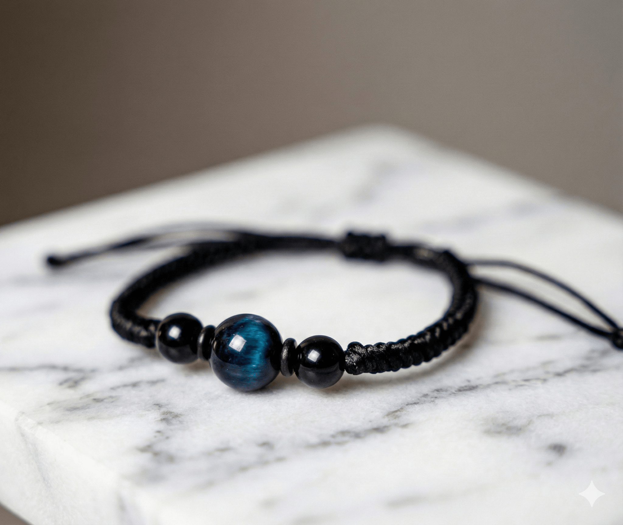 The "Midnight Focus" Anchor Bracelet | Blue Tiger Eye & Black Onyx Protection Shield - ModernEnergyLab.com