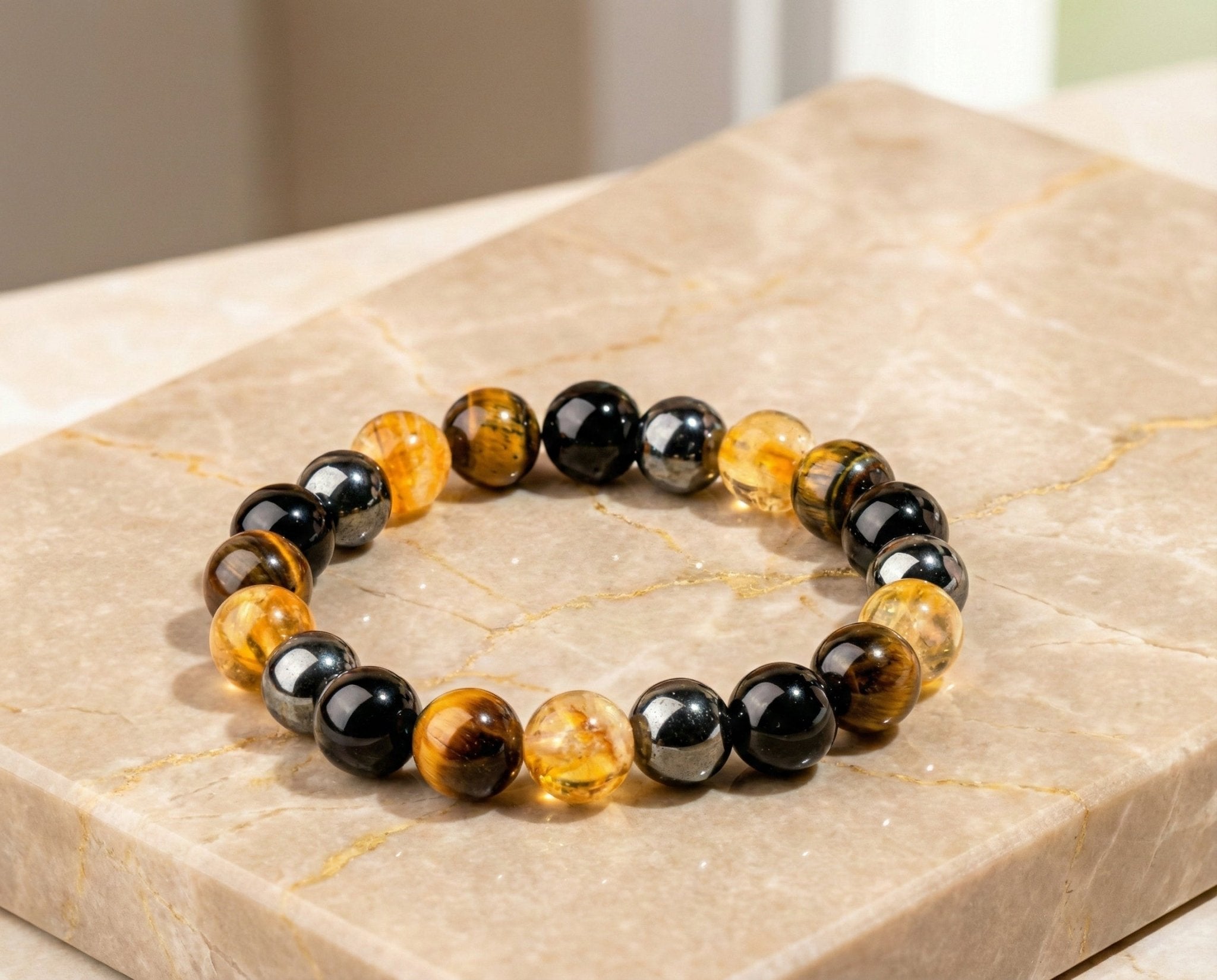 The Prosperity Anchor: Tiger's Eye & Citrine Manifestation Bracelet - ModernEnergyLab.com