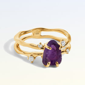 10kt yellow gold amethyst ring front profile