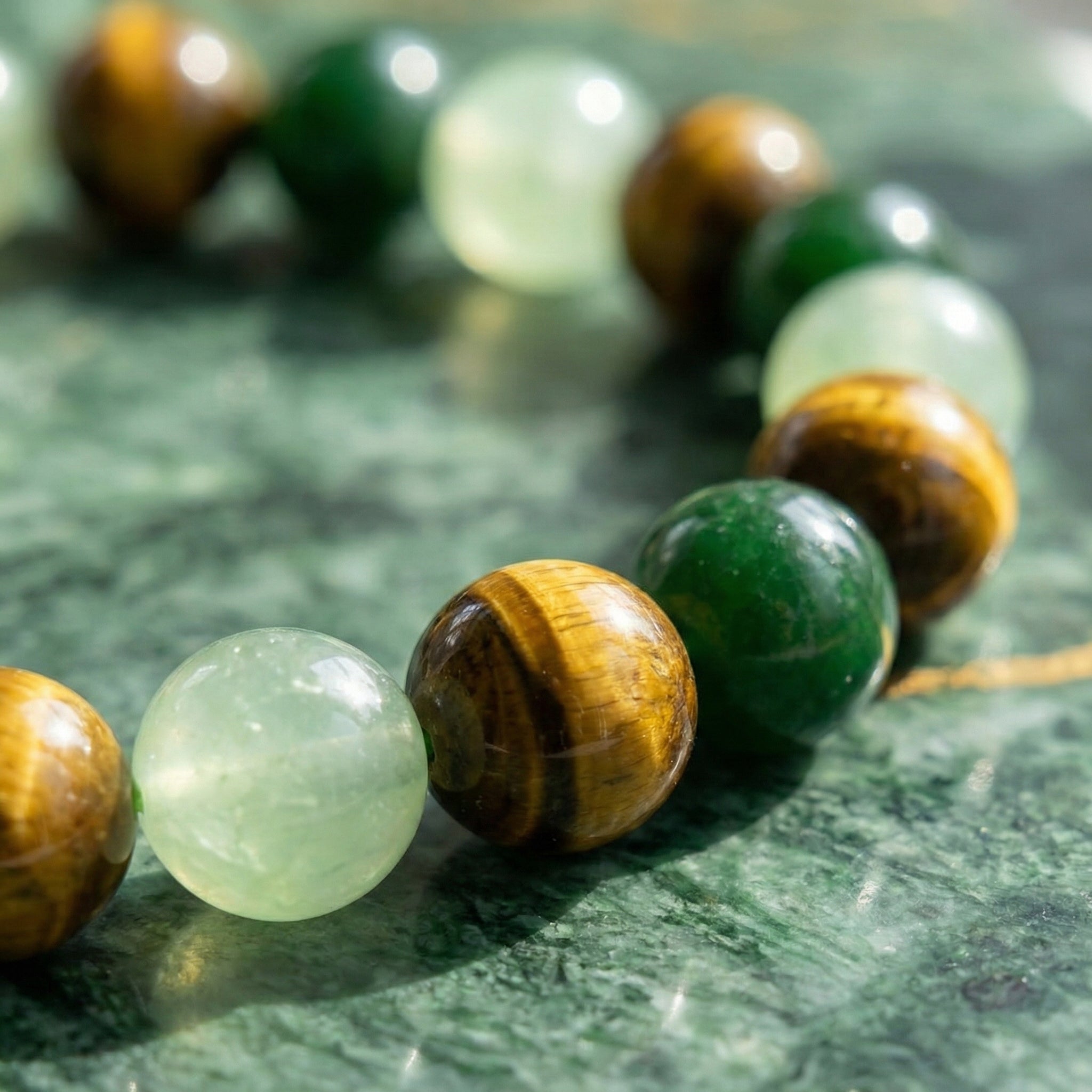 The Abundance Magnet: Golden Tiger's Eye & Green Jade Wealth Bracelet