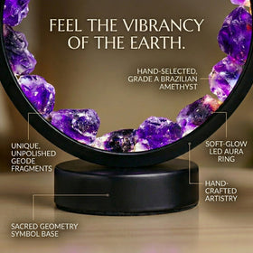 Amethyst Crystal Aura Ring Lamp - Natural Healing Energy Decor for Bedroom & Meditation - ModernEnergyLab.com