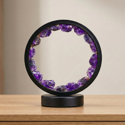 Amethyst Crystal Aura Ring Lamp - Natural Healing Energy Decor for Bedroom & Meditation - ModernEnergyLab.com