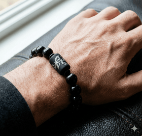 Black Obsidian Dragon Charm Bracelet - Protection, Strength & Good Fortune - ModernEnergyLab.com