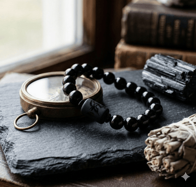 Black Obsidian Dragon Charm Bracelet - Protection, Strength & Good Fortune - ModernEnergyLab.com