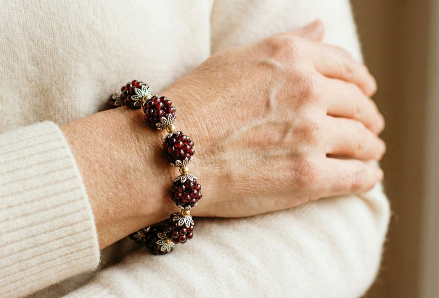 Ignite Your Inner Fire: The Garnet & Gold Vitality Bracelet - ModernEnergyLab.com
