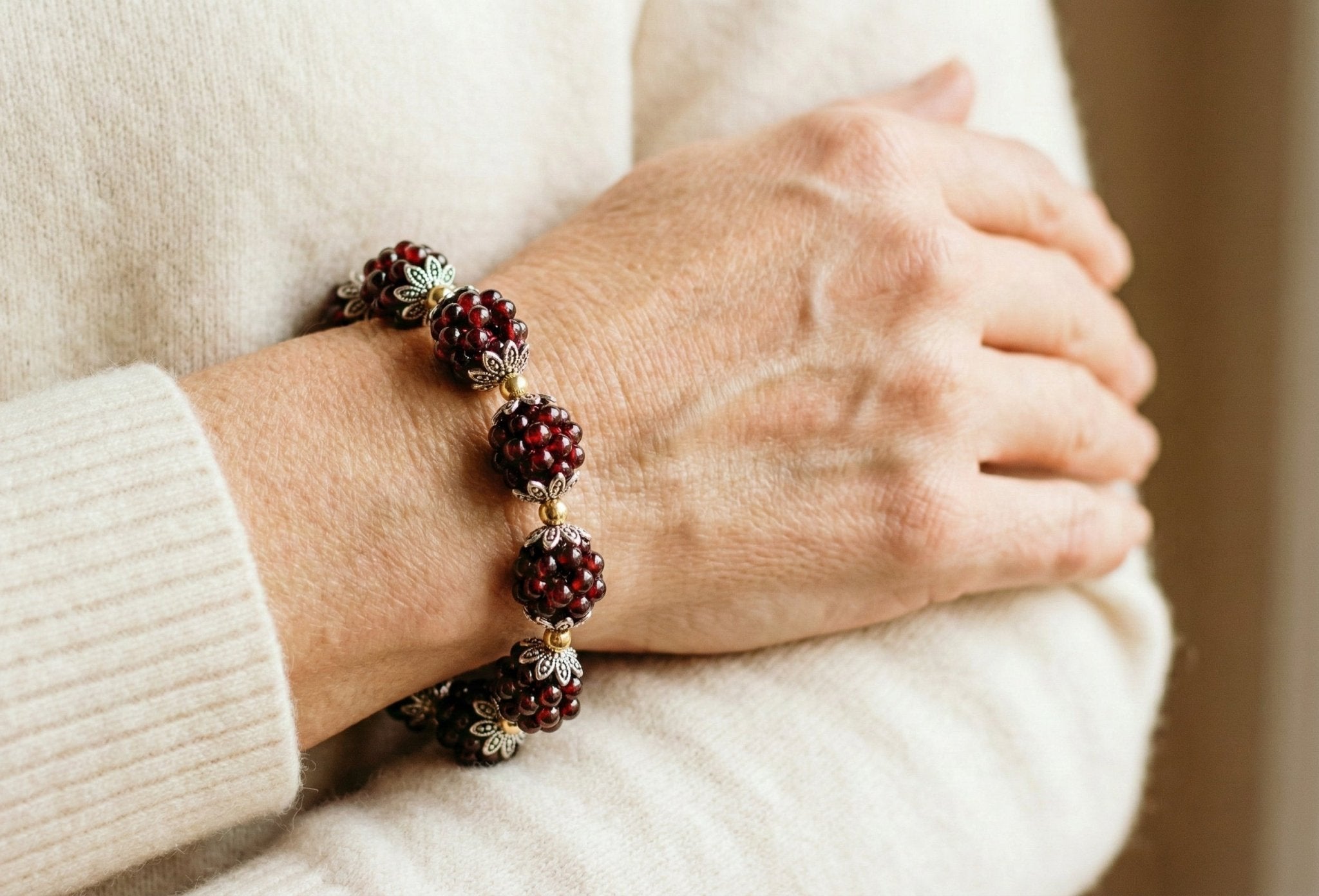 Ignite Your Inner Fire: The Garnet & Gold Vitality Bracelet - ModernEnergyLab.com