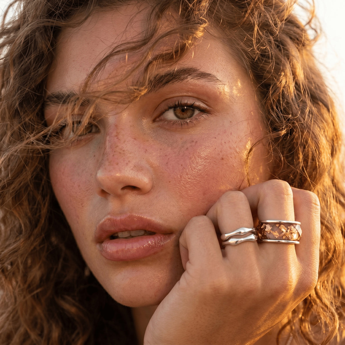 2-in-1 Resin Ring - Golden Amber — Modern Energy Lab product view