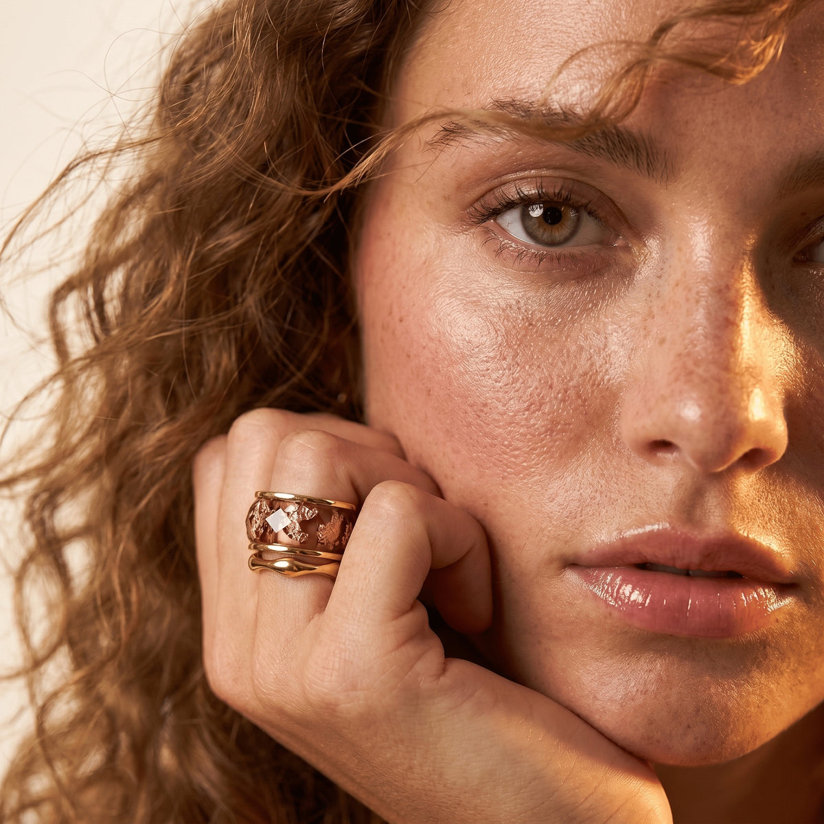 2-in-1 Resin Ring - Golden Amber — Modern Energy Lab product view