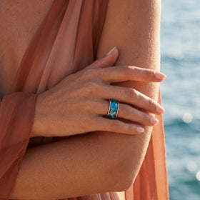 2-in-1 Resin Ring - Ocean Blue — Modern Energy Lab product view