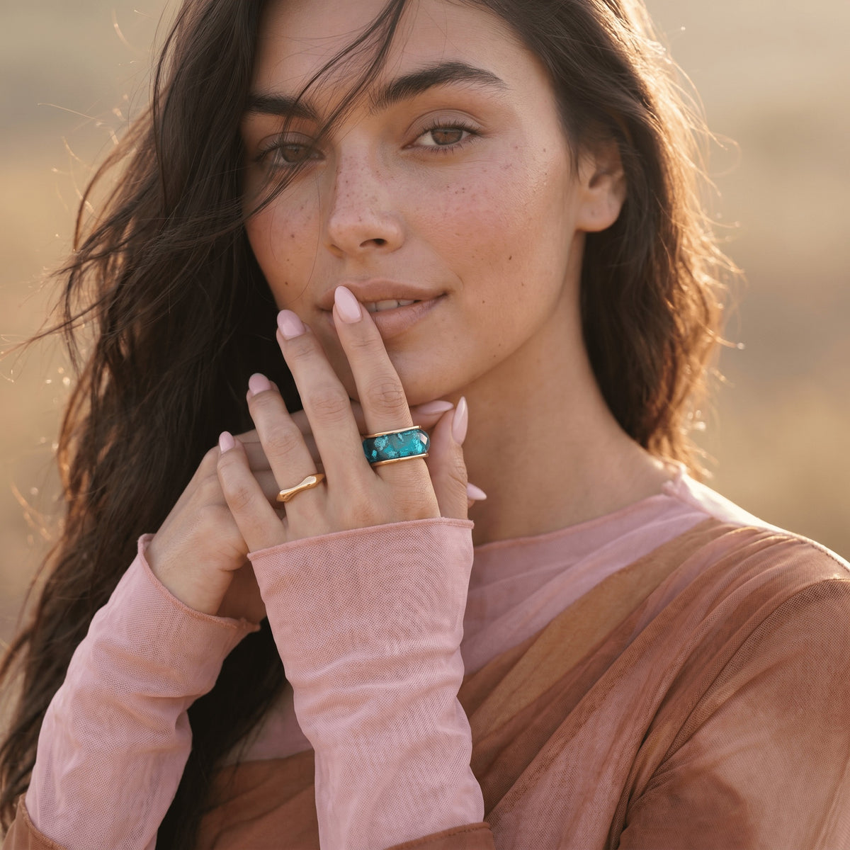2-in-1 Resin Ring - Ocean Blue — Modern Energy Lab product view