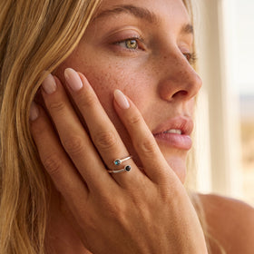 Adjustable Black Obsidian Labradorite Ring - Evolve — Modern Energy Lab product view