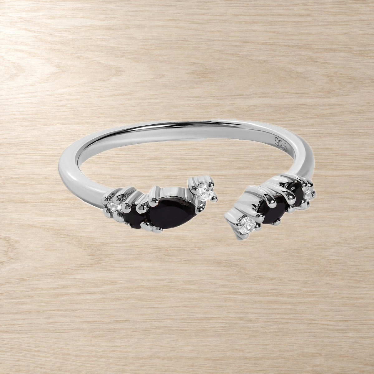 Black Onyx Adjustable Ring front product view