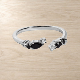 Black Onyx Adjustable Ring front product view
