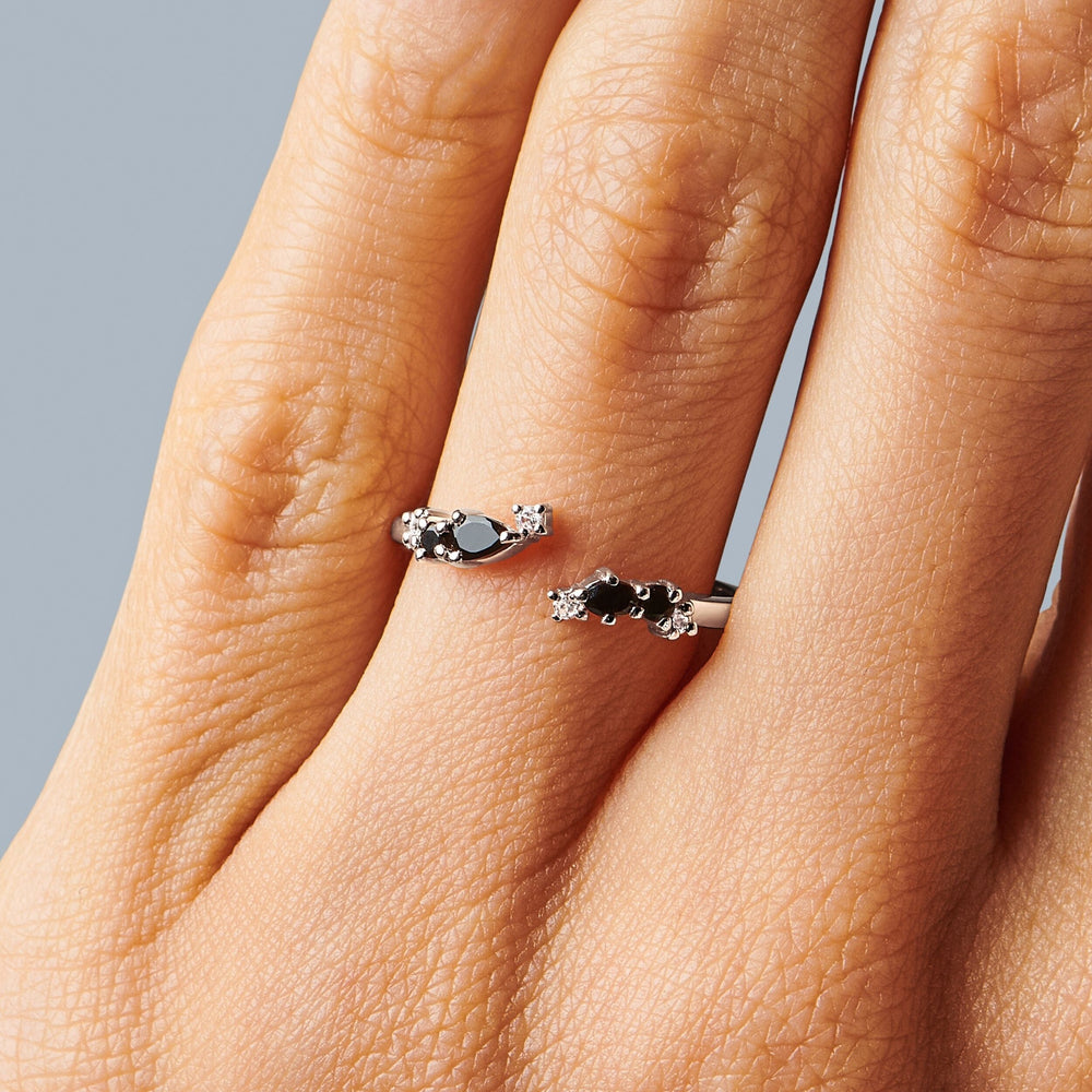 Black Onyx Adjustable Ring angled product view