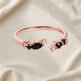 Black Onyx Adjustable Ring side setting detail