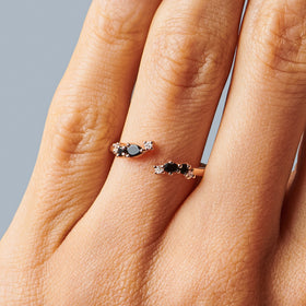 Black Onyx Adjustable Ring alternate product angle