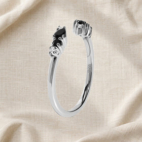 Black Onyx Adjustable Ring back profile view