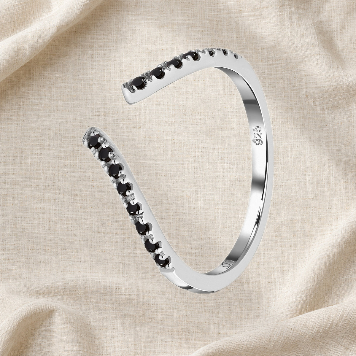 Adjustable Black Spinel Ring - Infinite — Modern Energy Lab product view