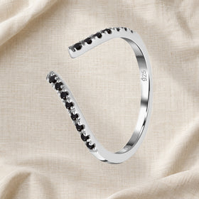 Adjustable Black Spinel Ring - Infinite — Modern Energy Lab product view