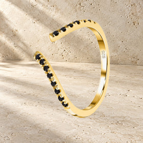 Adjustable Black Spinel Ring - Infinite — Modern Energy Lab product view