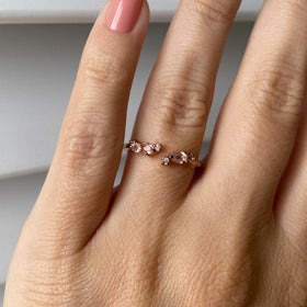 Rose Quartz Adjustable Ring alternate product angle