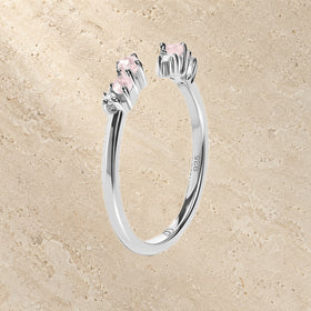 Rose Quartz Adjustable Ring finish comparison view