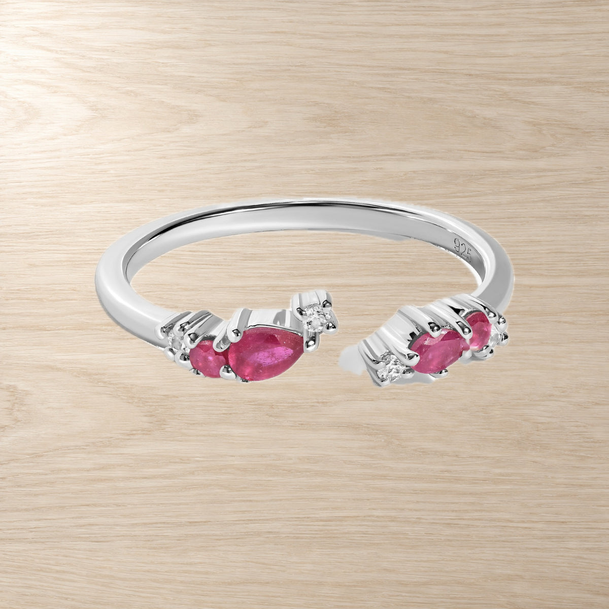 Adjustable Ruby Ring Flourish - July Birthstone — Modern Energy Lab product view