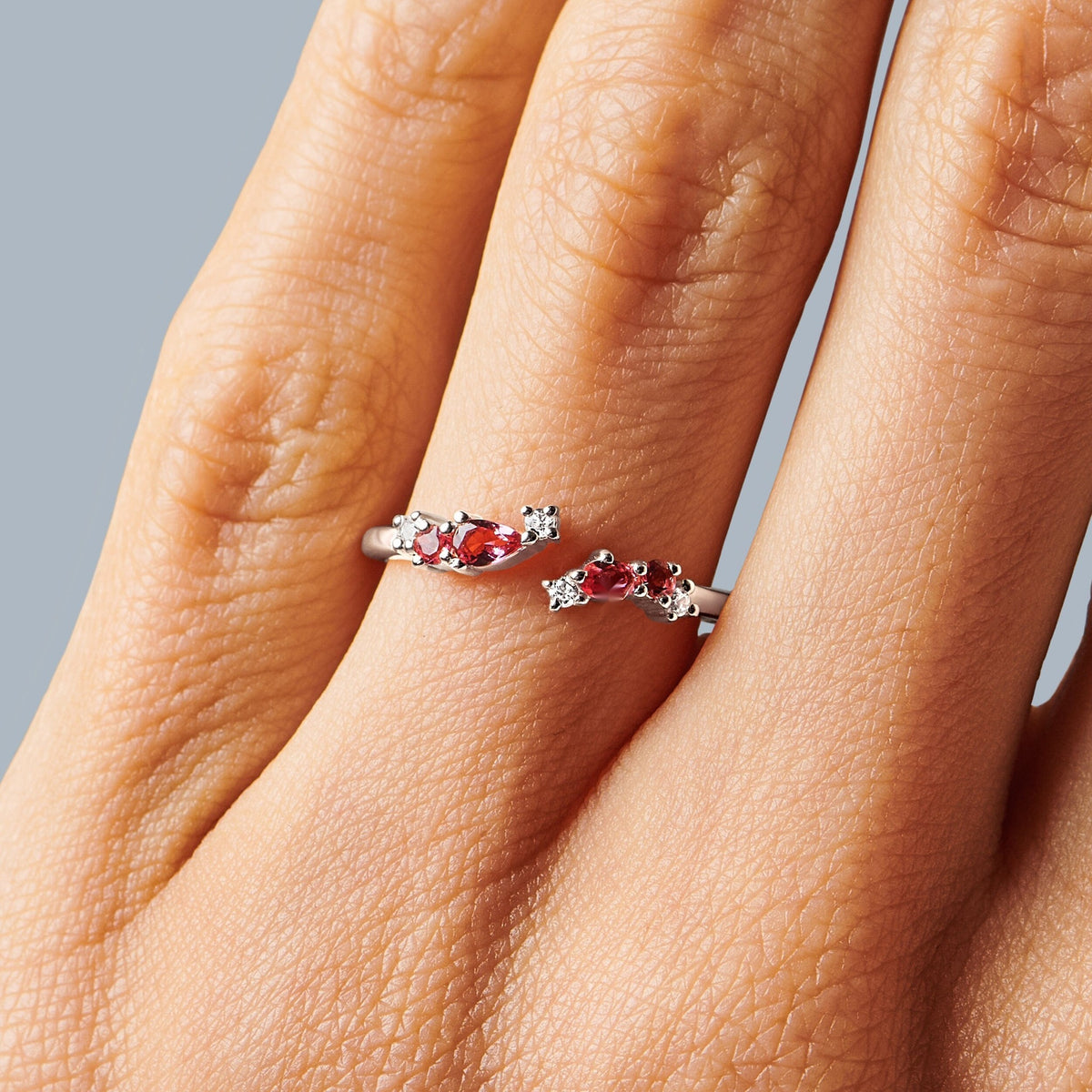 Adjustable Ruby Ring Flourish - July Birthstone — Modern Energy Lab product view