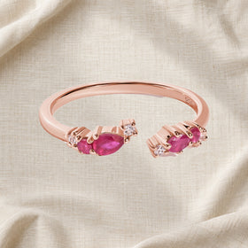 Adjustable Ruby Ring Flourish - July Birthstone — Modern Energy Lab product view