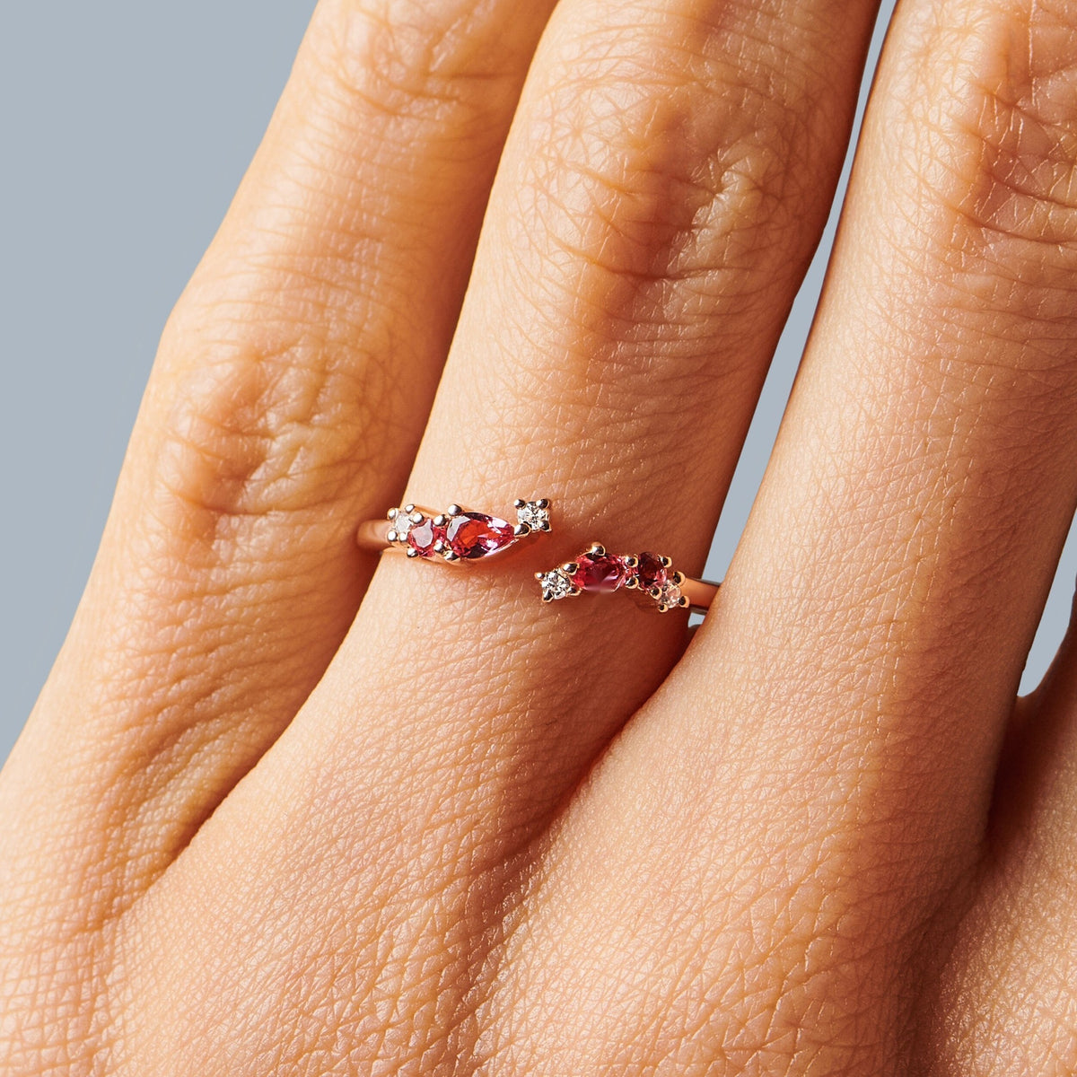 Adjustable Ruby Ring Flourish - July Birthstone — Modern Energy Lab product view