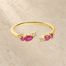 Adjustable Ruby Ring Flourish - July Birthstone — Modern Energy Lab product view