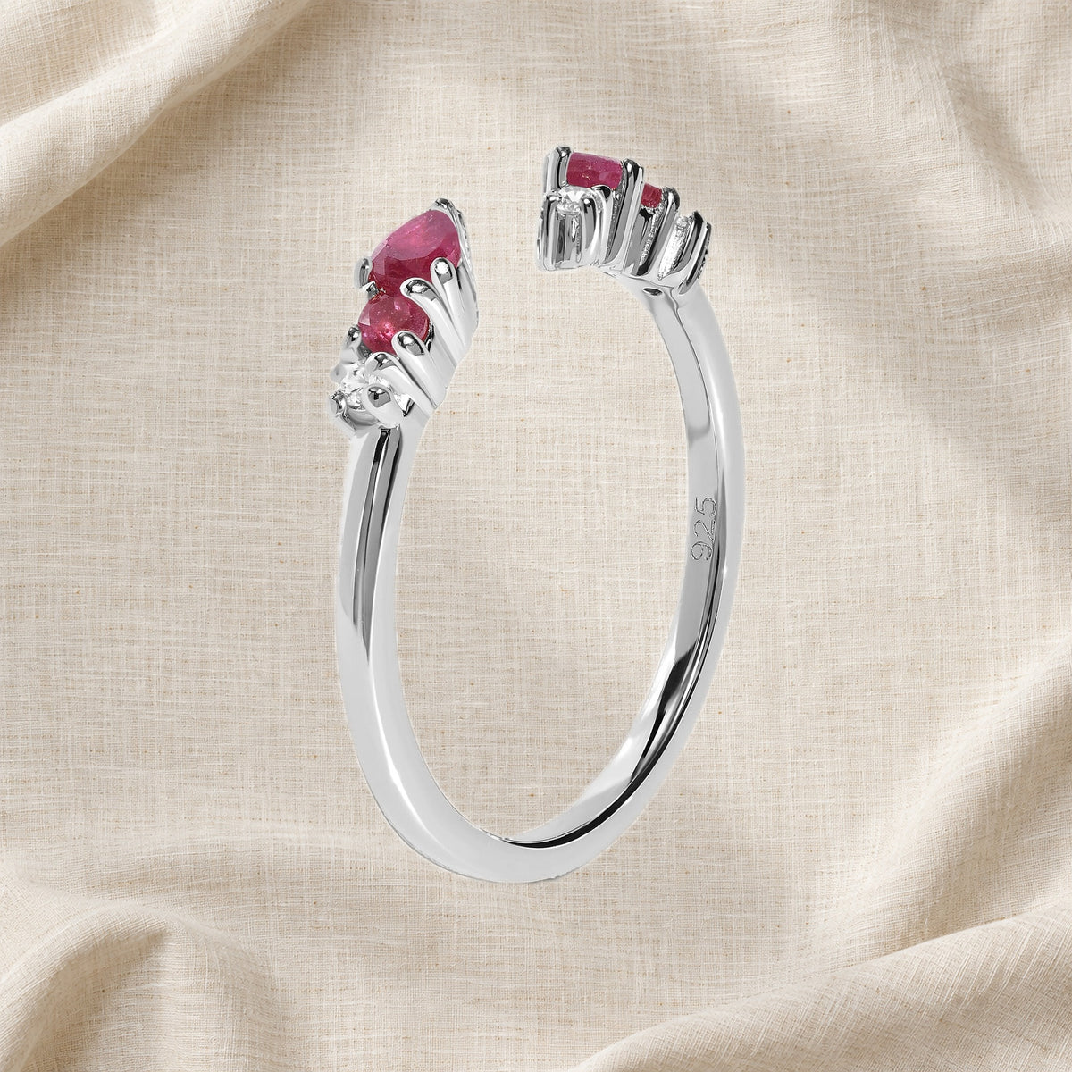 Adjustable Ruby Ring Flourish - July Birthstone — Modern Energy Lab product view