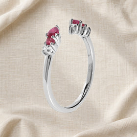 Adjustable Ruby Ring Flourish - July Birthstone — Modern Energy Lab product view