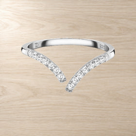 White Zircon Adjustable Ring front product view