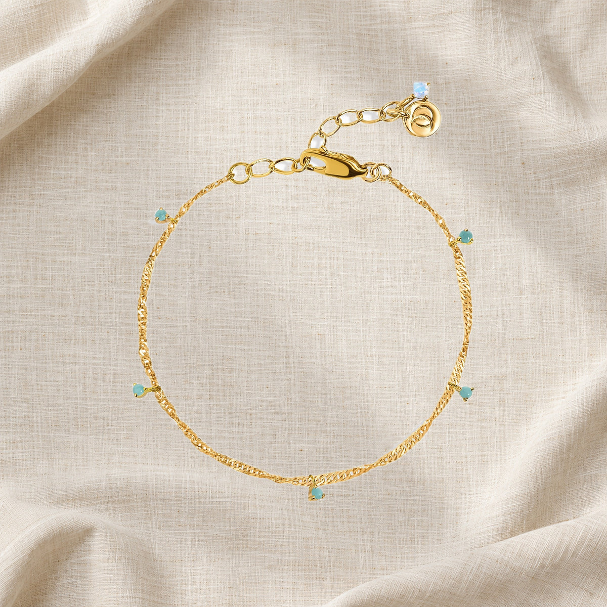 Silver anklet clasp and link detail