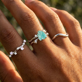 Amazonite Flow & Stardust & Waves Rings — Modern Energy Lab product view