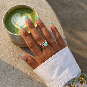 Amazonite Flow & Stardust & Waves Rings — Modern Energy Lab product view