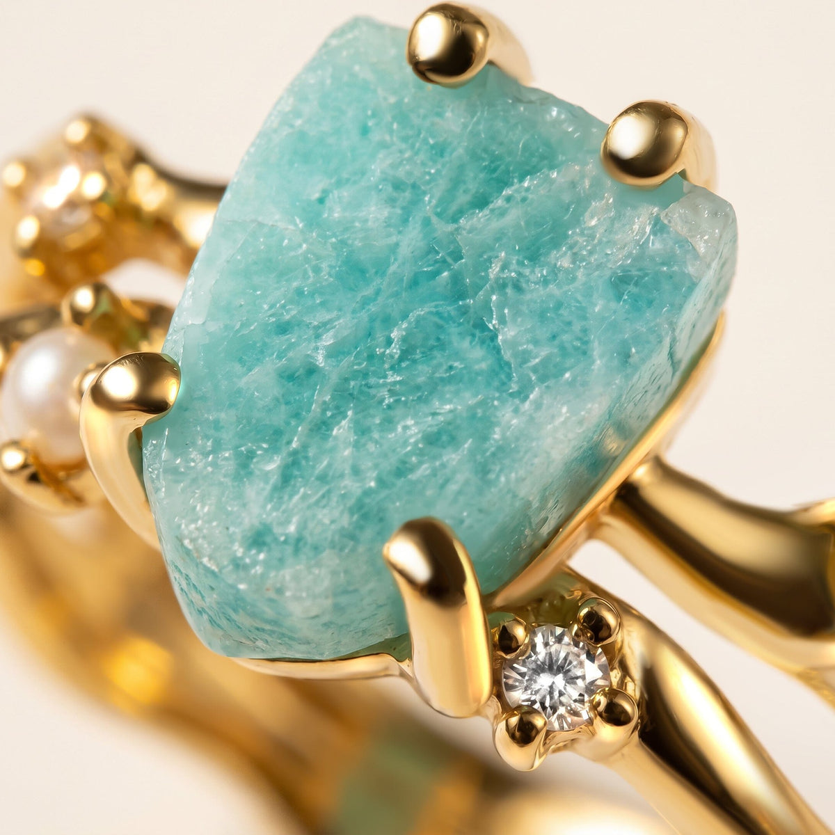 Amazonite Flow & Stardust & Waves Rings — Modern Energy Lab product view