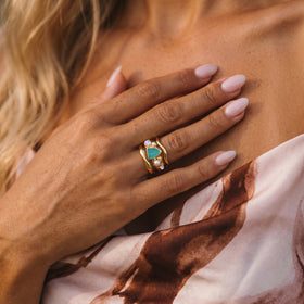 Amazonite Heirloom & Magma & Waves Rings — Modern Energy Lab product view