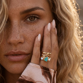 Amazonite Heirloom & Magma & Waves Rings — Modern Energy Lab product view