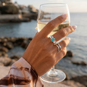 Amazonite Heirloom & Magma & Waves Rings — Modern Energy Lab product view