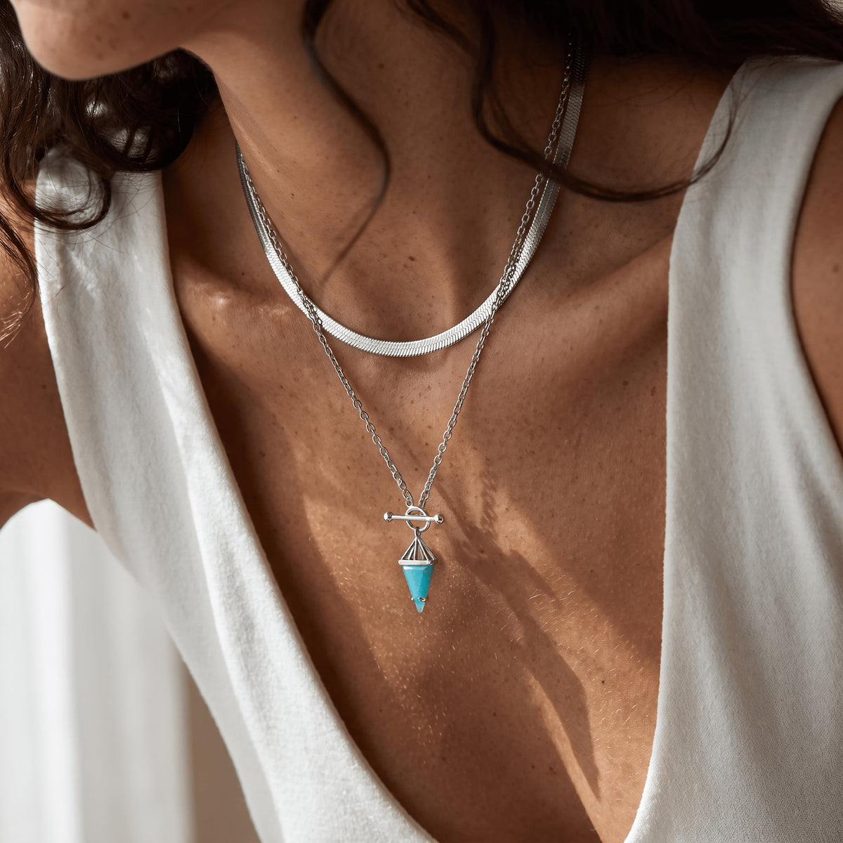 Amazonite Heroine & Herringbone Necklaces — Modern Energy Lab product view