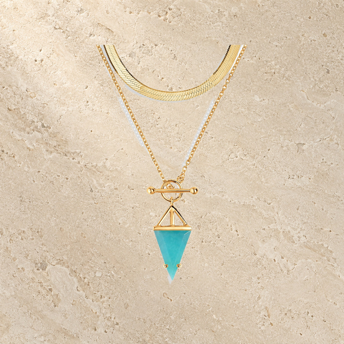 Amazonite Heroine & Herringbone Necklaces — Modern Energy Lab product view